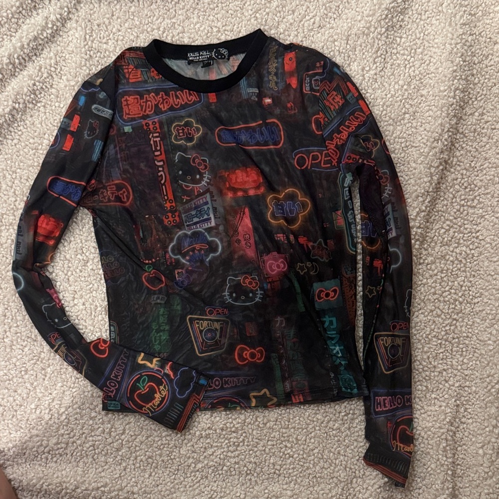Dolls Kill Hello Kitty & Friends Graphic Mesh Top